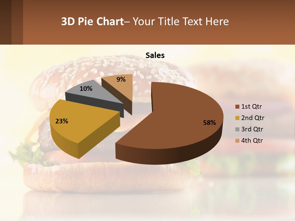 A Hamburger With Cheese And Lettuce On It PowerPoint Template