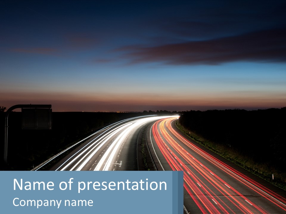 Dark Highway Nobody PowerPoint Template