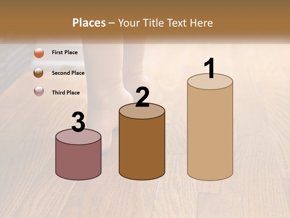 A Person Standing On A Wooden Floor Next To An Orange Object PowerPoint Template