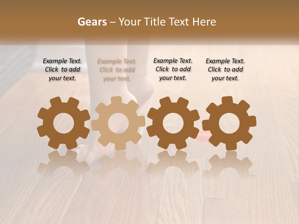 A Person Standing On A Wooden Floor Next To An Orange Object PowerPoint Template