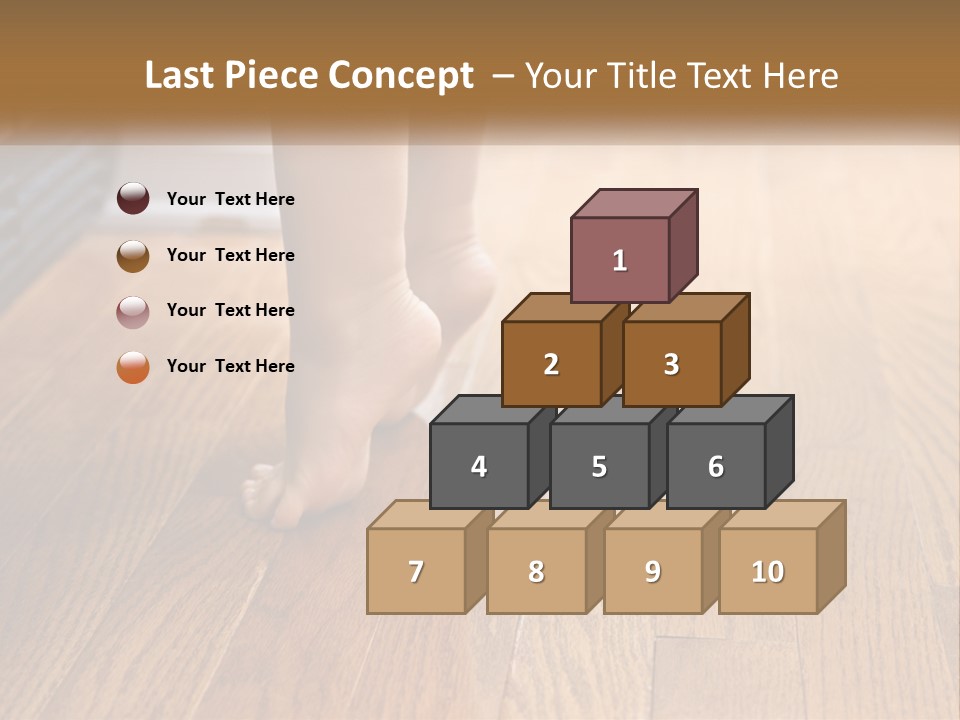A Person Standing On A Wooden Floor Next To An Orange Object PowerPoint Template