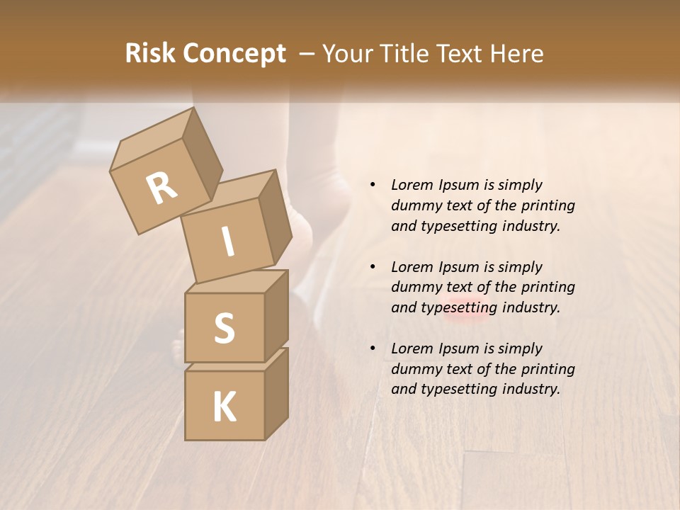 A Person Standing On A Wooden Floor Next To An Orange Object PowerPoint Template