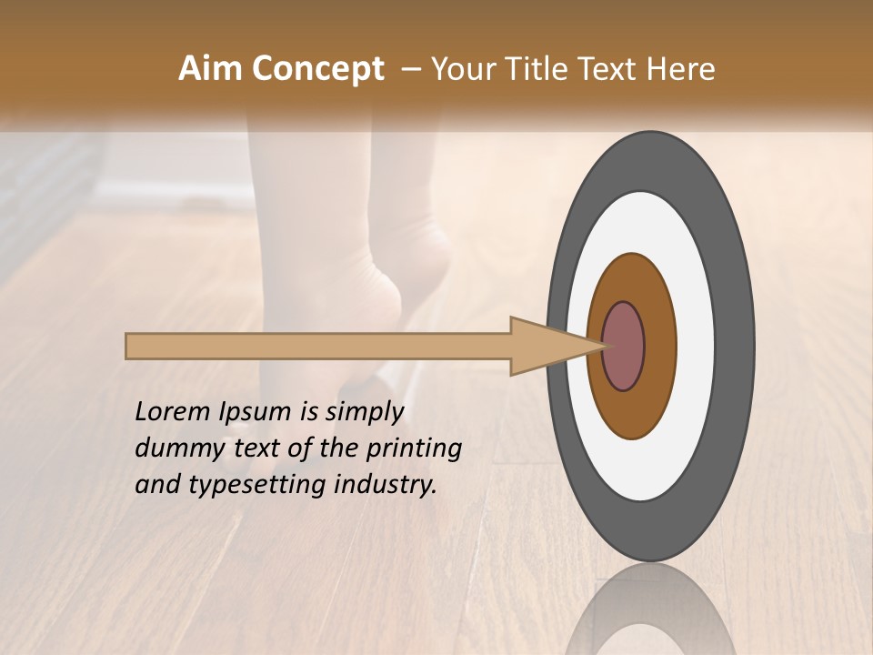 A Person Standing On A Wooden Floor Next To An Orange Object PowerPoint Template