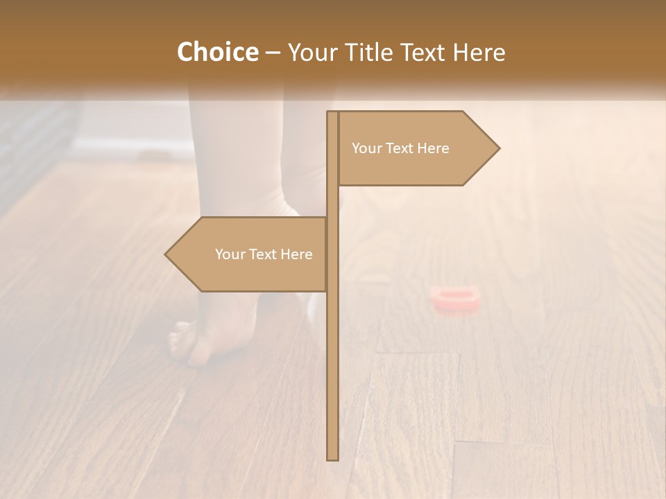 A Person Standing On A Wooden Floor Next To An Orange Object PowerPoint Template