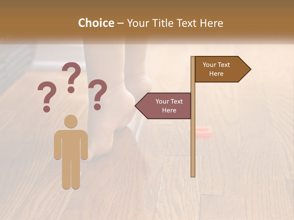 A Person Standing On A Wooden Floor Next To An Orange Object PowerPoint Template