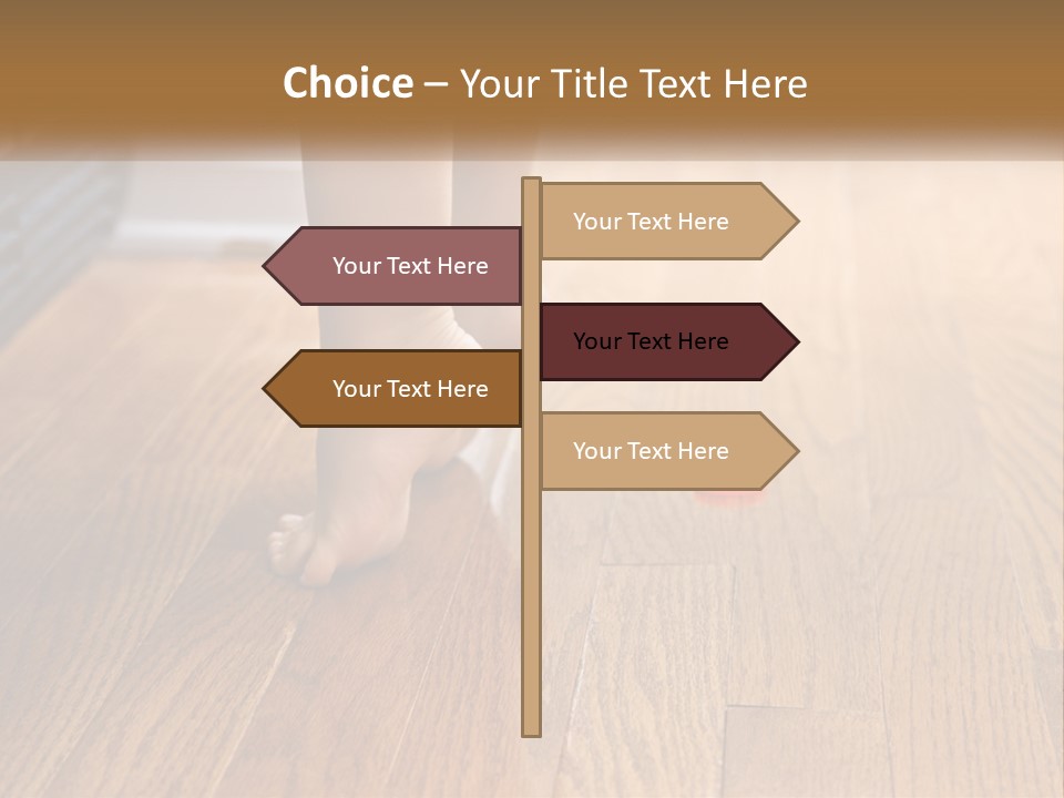 A Person Standing On A Wooden Floor Next To An Orange Object PowerPoint Template