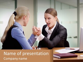 Caucasian Businesspeople Teamwork PowerPoint Template