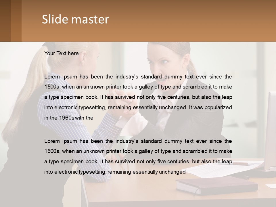 Caucasian Businesspeople Teamwork PowerPoint Template