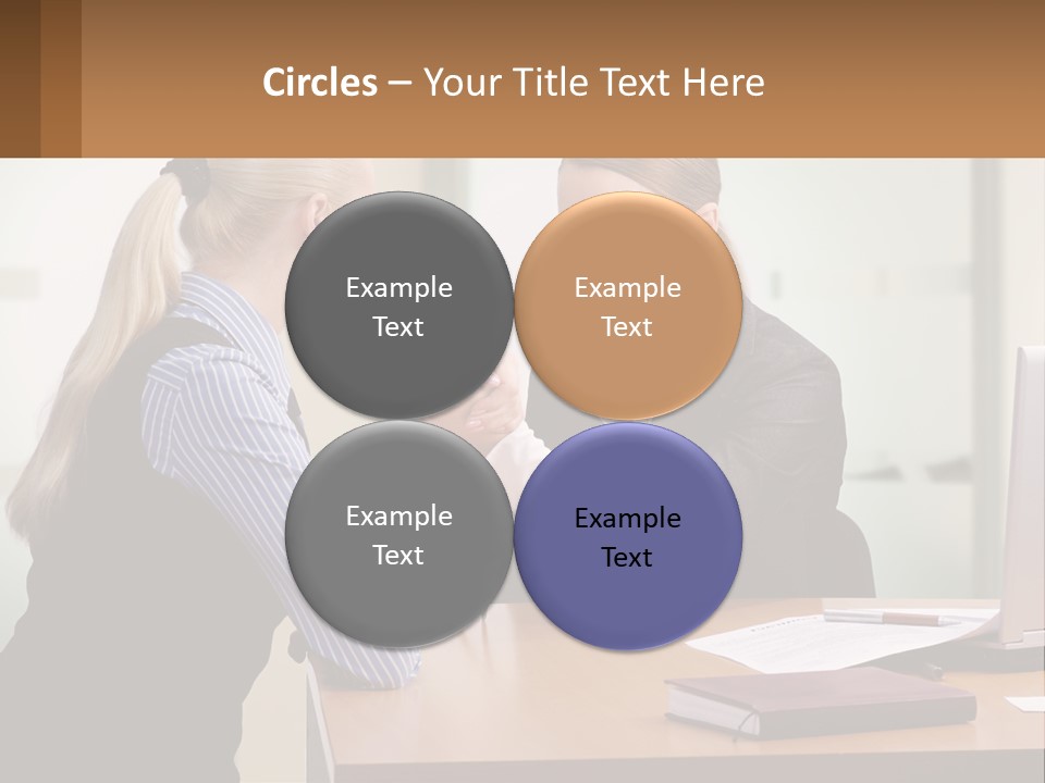 Caucasian Businesspeople Teamwork PowerPoint Template