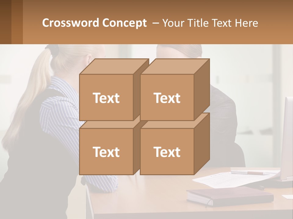 Caucasian Businesspeople Teamwork PowerPoint Template