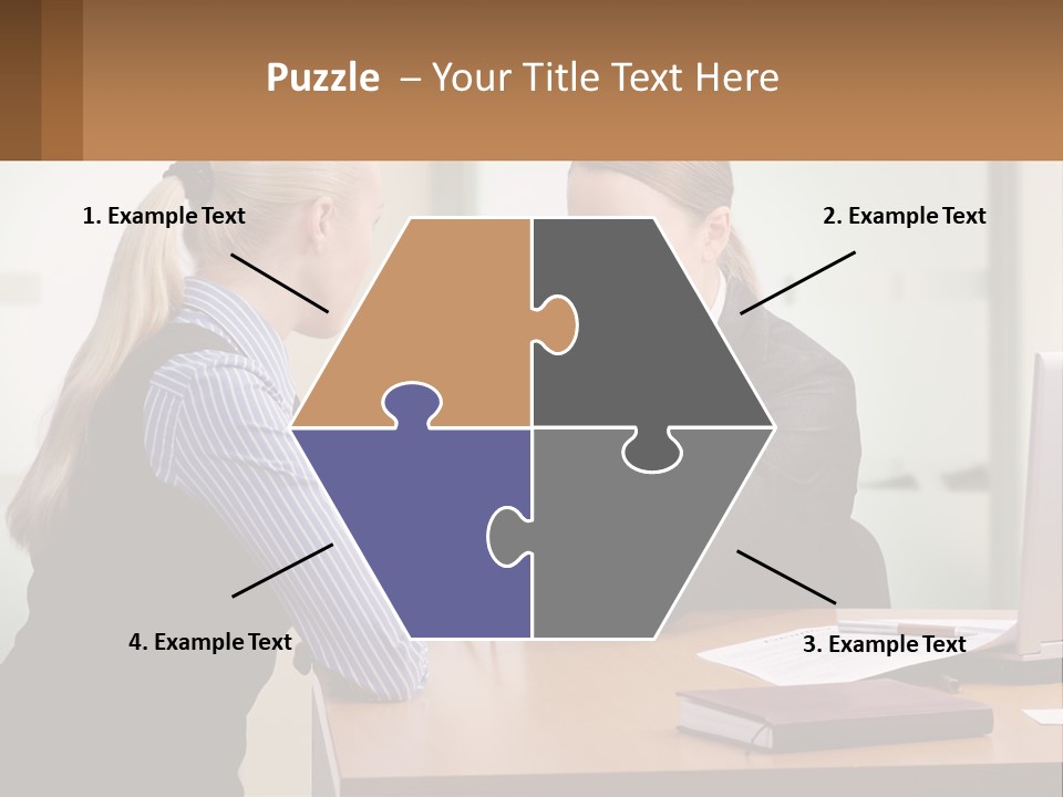 Caucasian Businesspeople Teamwork PowerPoint Template