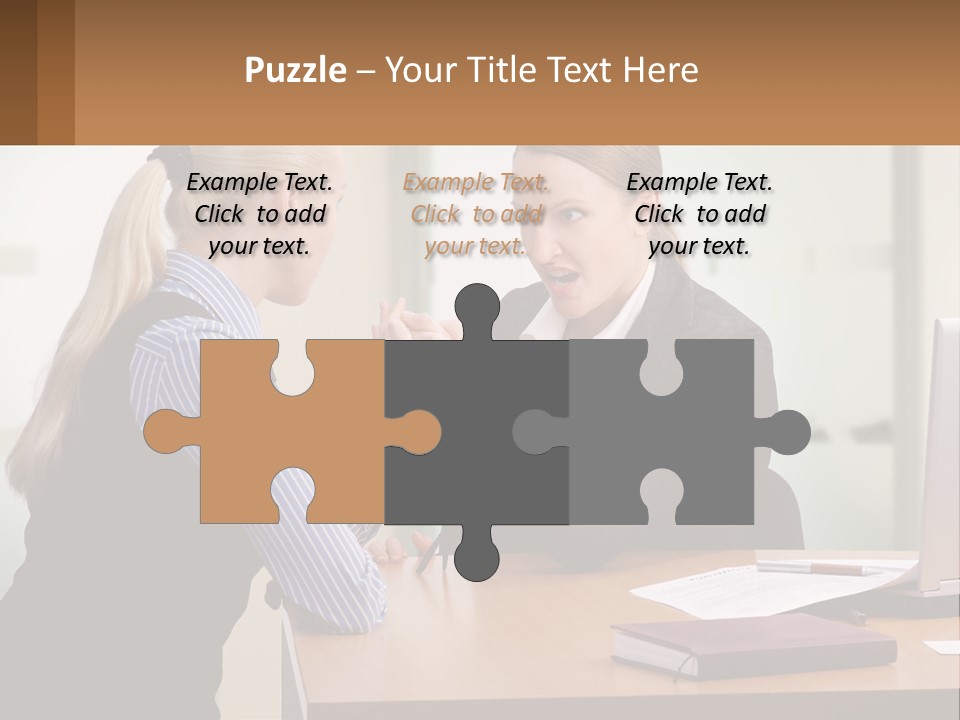 Caucasian Businesspeople Teamwork PowerPoint Template