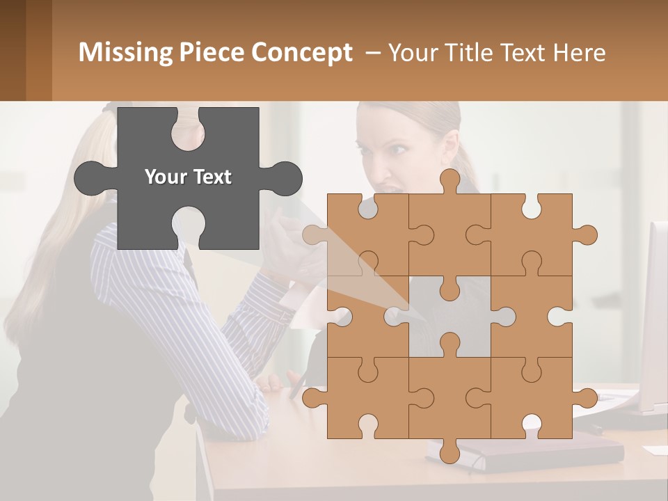 Caucasian Businesspeople Teamwork PowerPoint Template