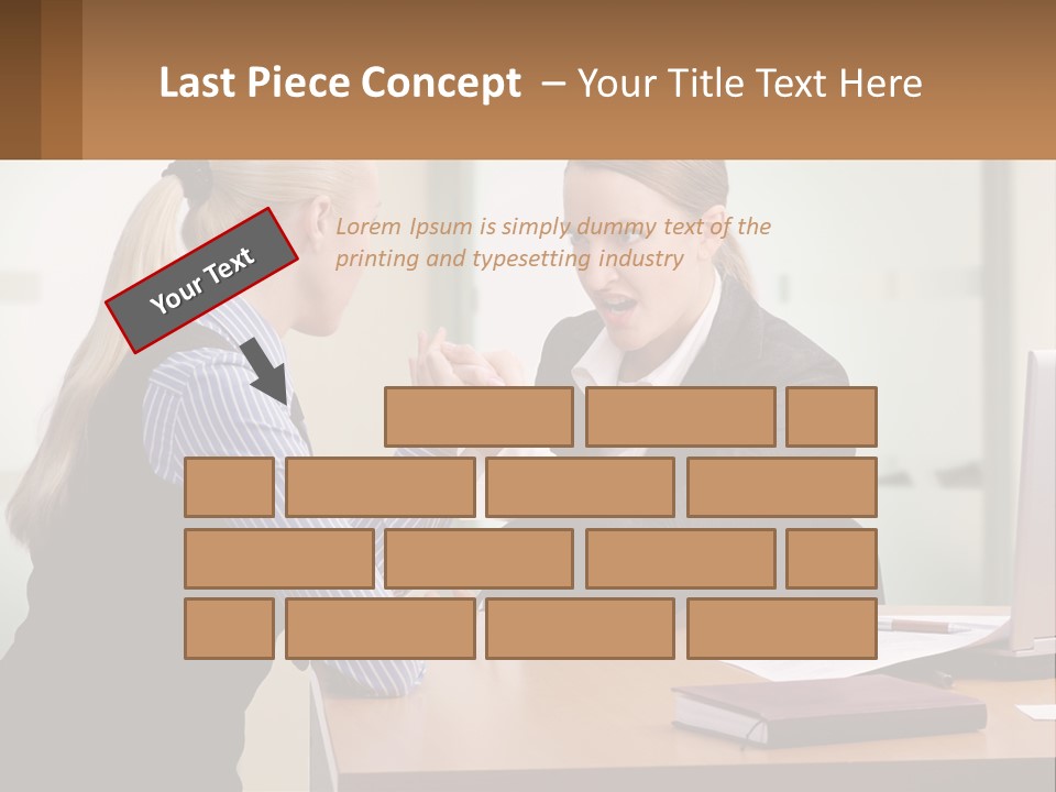 Caucasian Businesspeople Teamwork PowerPoint Template