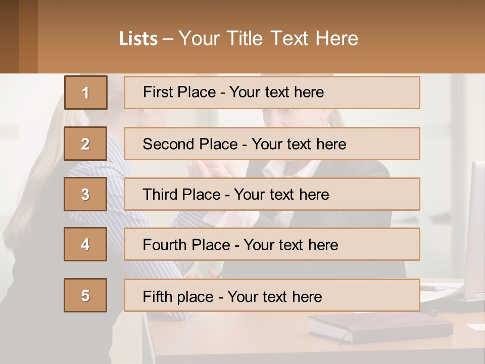 Caucasian Businesspeople Teamwork PowerPoint Template