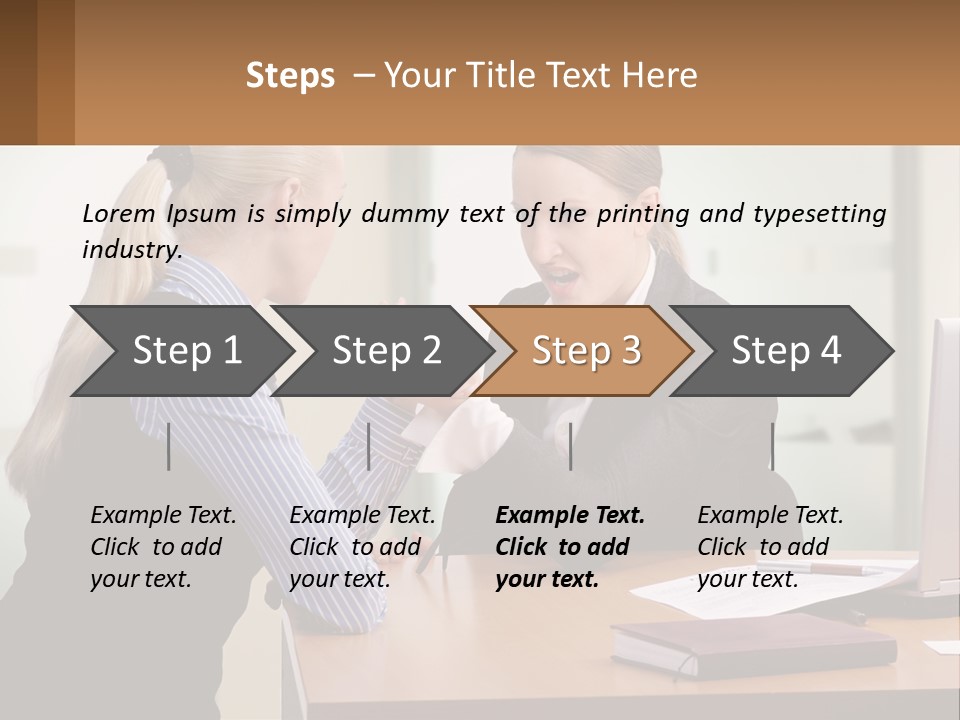 Caucasian Businesspeople Teamwork PowerPoint Template