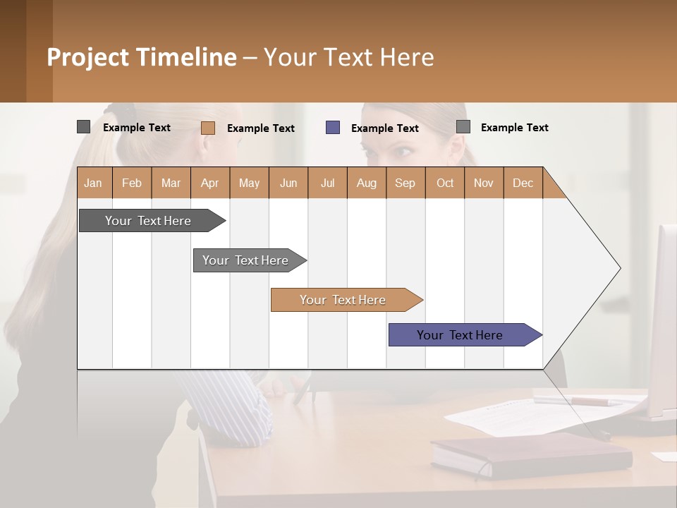 Caucasian Businesspeople Teamwork PowerPoint Template