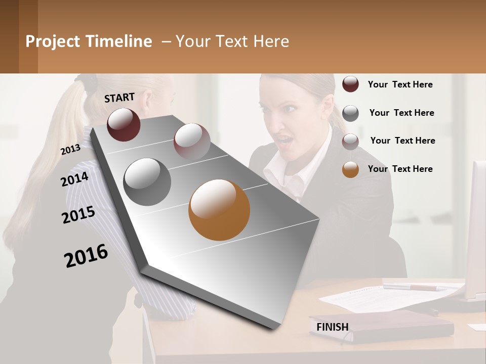 Caucasian Businesspeople Teamwork PowerPoint Template