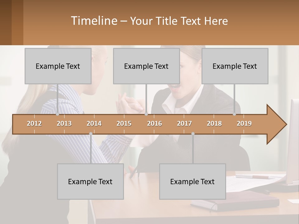 Caucasian Businesspeople Teamwork PowerPoint Template