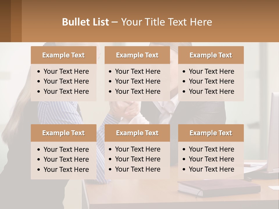 Caucasian Businesspeople Teamwork PowerPoint Template