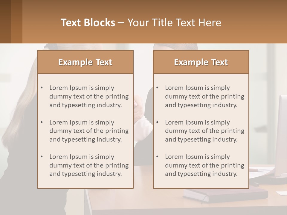 Caucasian Businesspeople Teamwork PowerPoint Template