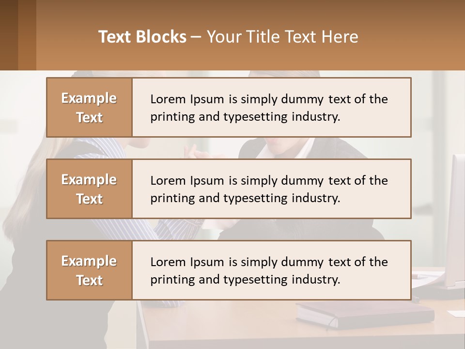 Caucasian Businesspeople Teamwork PowerPoint Template