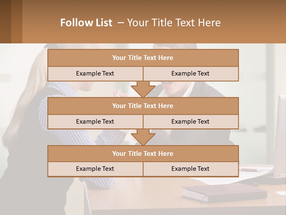 Caucasian Businesspeople Teamwork PowerPoint Template