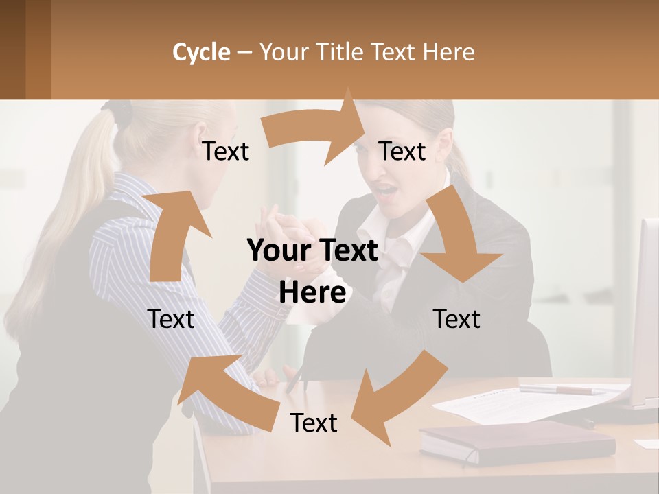 Caucasian Businesspeople Teamwork PowerPoint Template