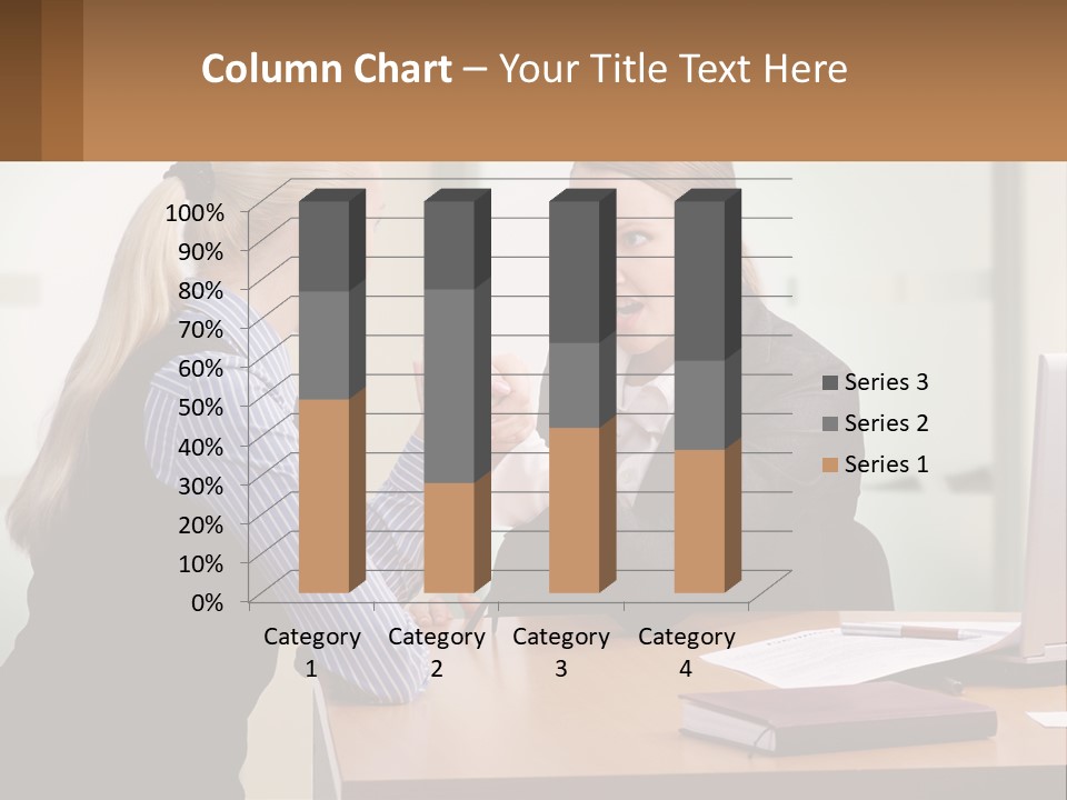Caucasian Businesspeople Teamwork PowerPoint Template
