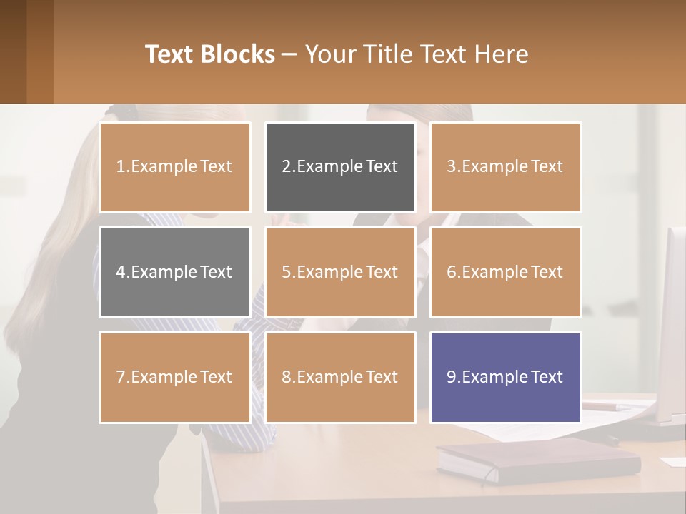 Caucasian Businesspeople Teamwork PowerPoint Template