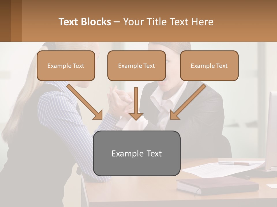 Caucasian Businesspeople Teamwork PowerPoint Template