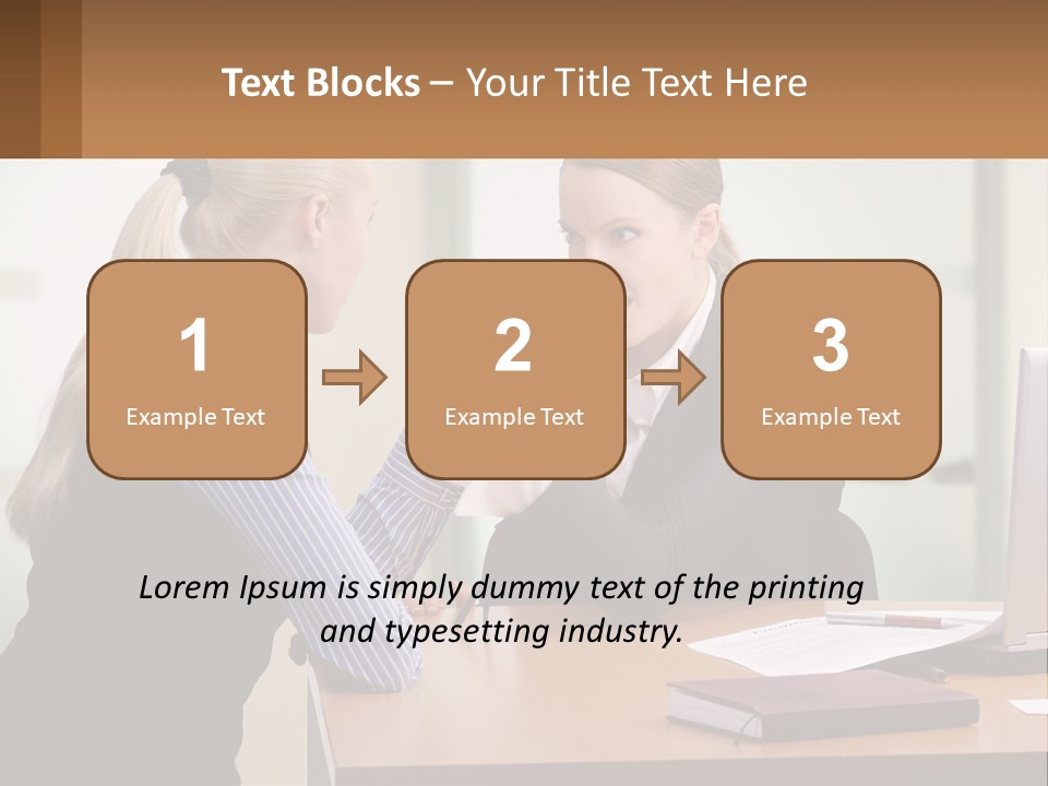 Caucasian Businesspeople Teamwork PowerPoint Template