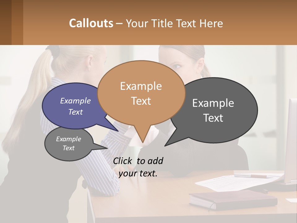 Caucasian Businesspeople Teamwork PowerPoint Template