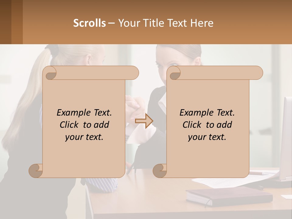 Caucasian Businesspeople Teamwork PowerPoint Template