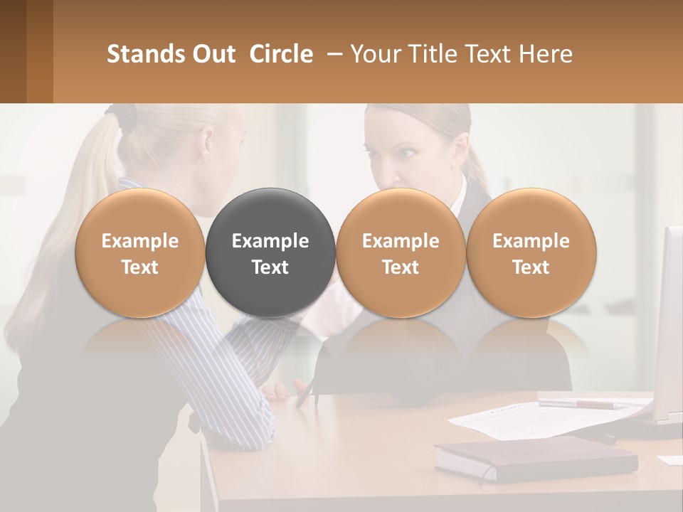 Caucasian Businesspeople Teamwork PowerPoint Template