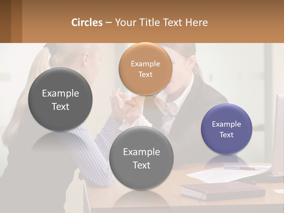 Caucasian Businesspeople Teamwork PowerPoint Template