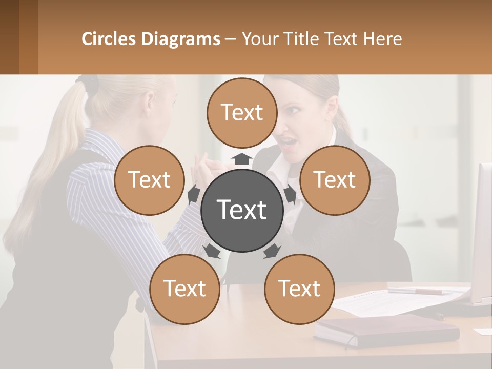 Caucasian Businesspeople Teamwork PowerPoint Template