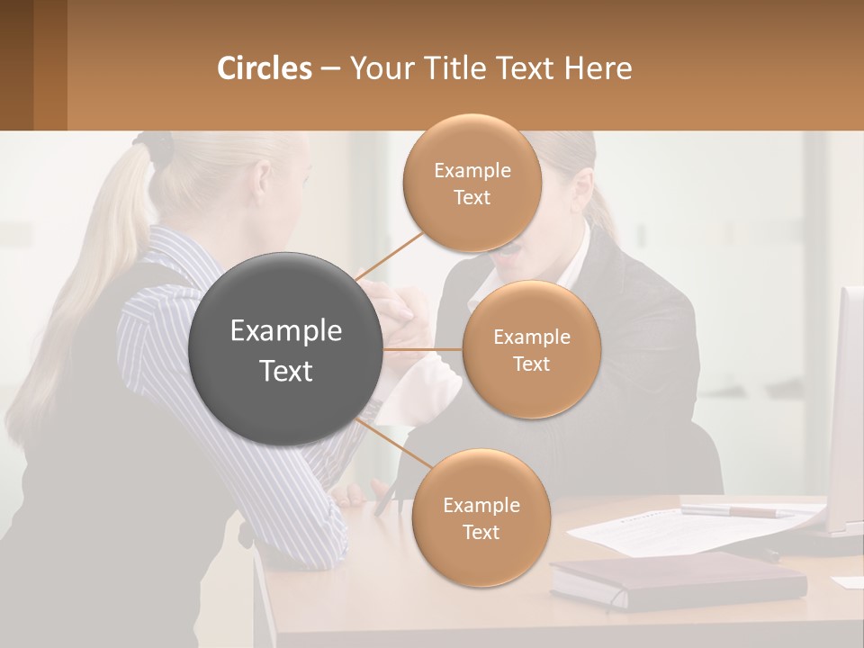 Caucasian Businesspeople Teamwork PowerPoint Template