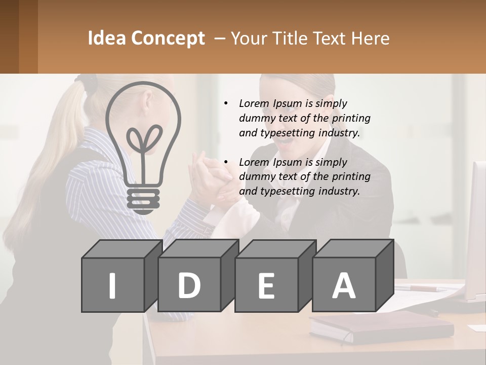 Caucasian Businesspeople Teamwork PowerPoint Template