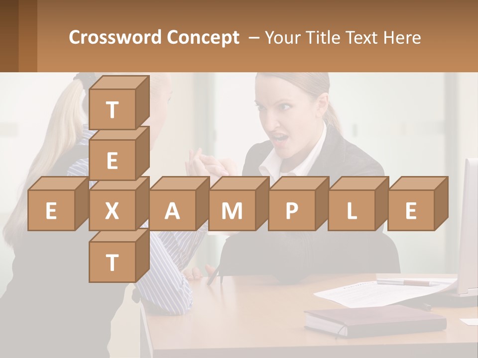 Caucasian Businesspeople Teamwork PowerPoint Template