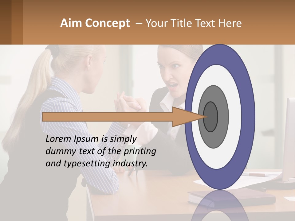 Caucasian Businesspeople Teamwork PowerPoint Template