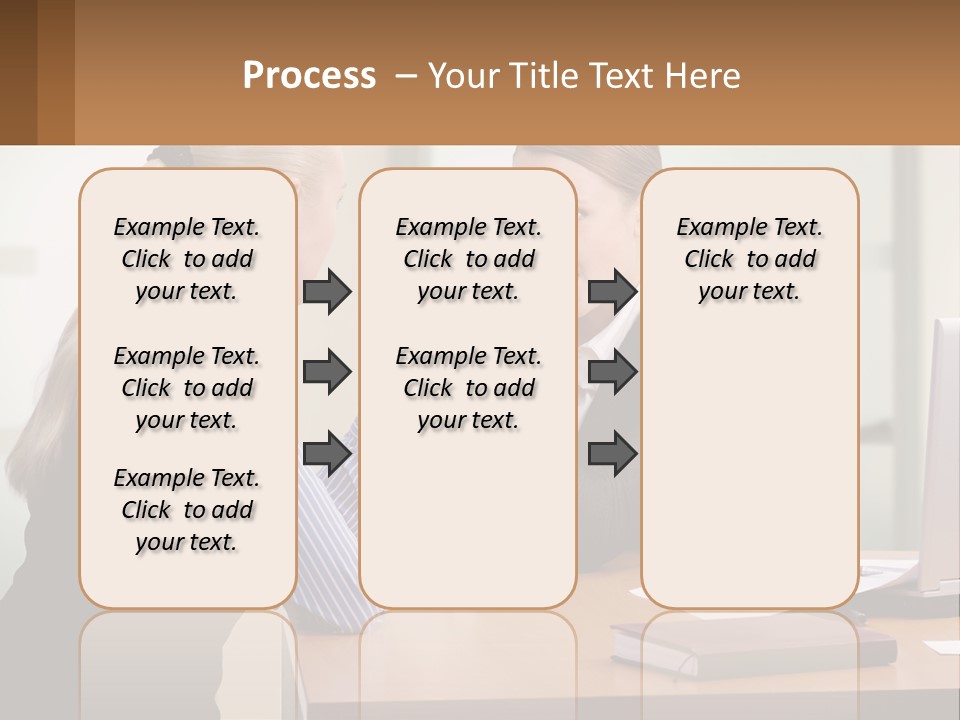 Caucasian Businesspeople Teamwork PowerPoint Template