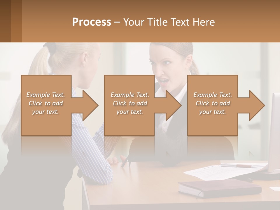 Caucasian Businesspeople Teamwork PowerPoint Template