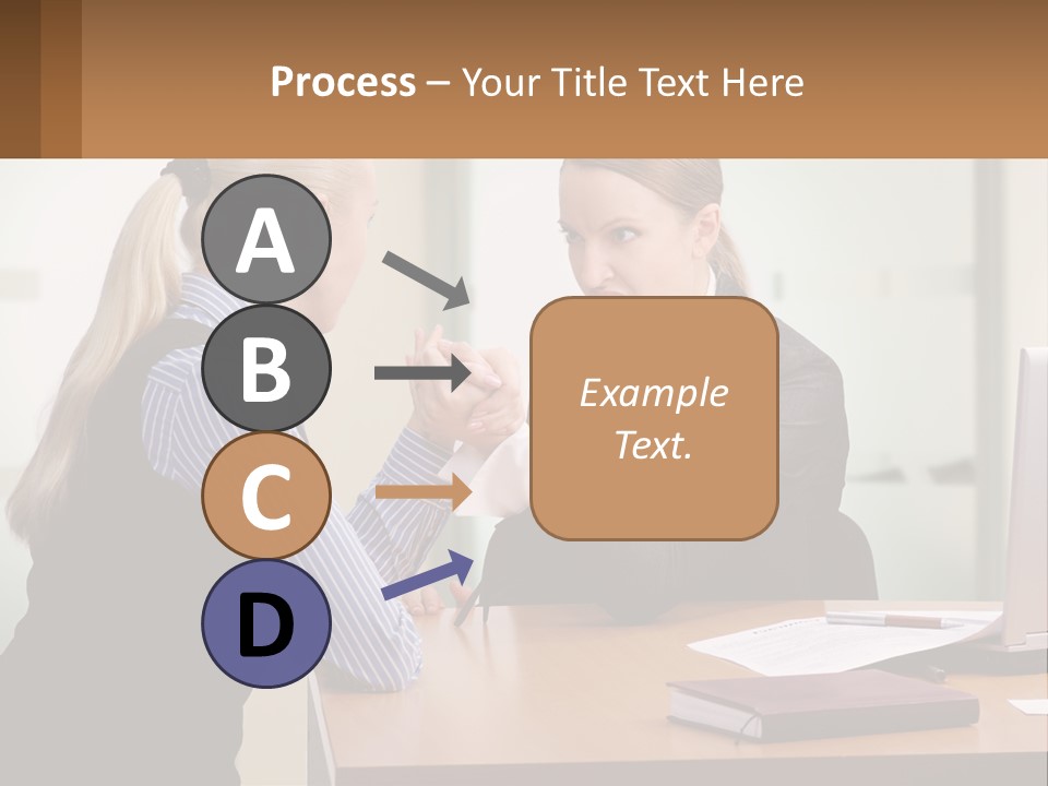 Caucasian Businesspeople Teamwork PowerPoint Template