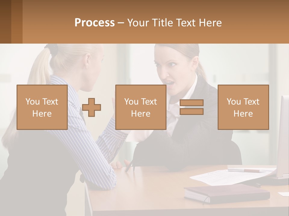 Caucasian Businesspeople Teamwork PowerPoint Template