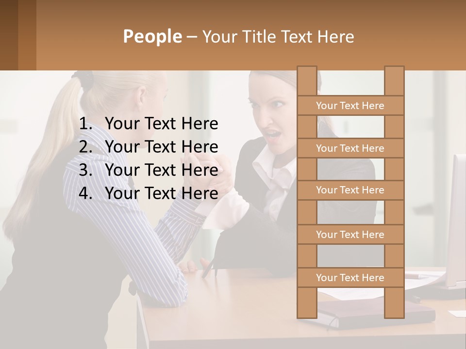 Caucasian Businesspeople Teamwork PowerPoint Template