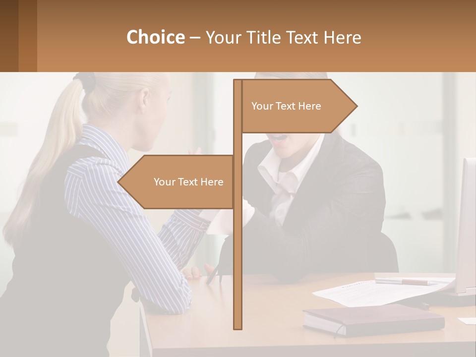 Caucasian Businesspeople Teamwork PowerPoint Template