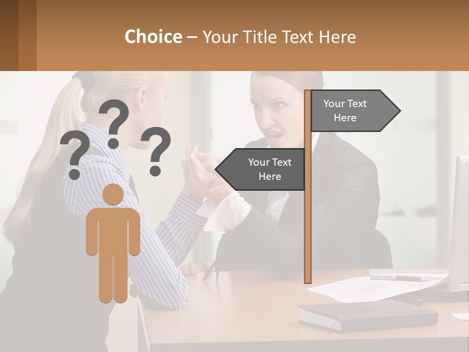 Caucasian Businesspeople Teamwork PowerPoint Template