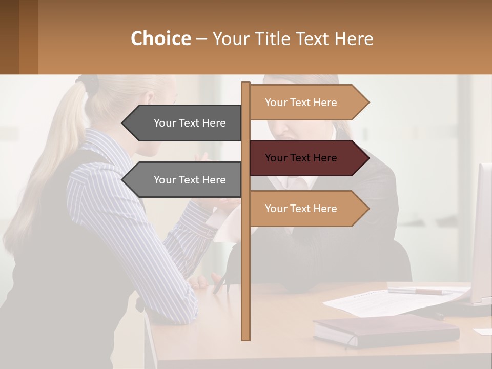Caucasian Businesspeople Teamwork PowerPoint Template