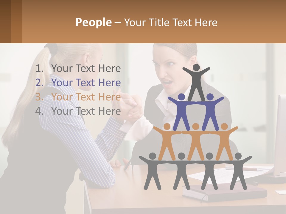 Caucasian Businesspeople Teamwork PowerPoint Template